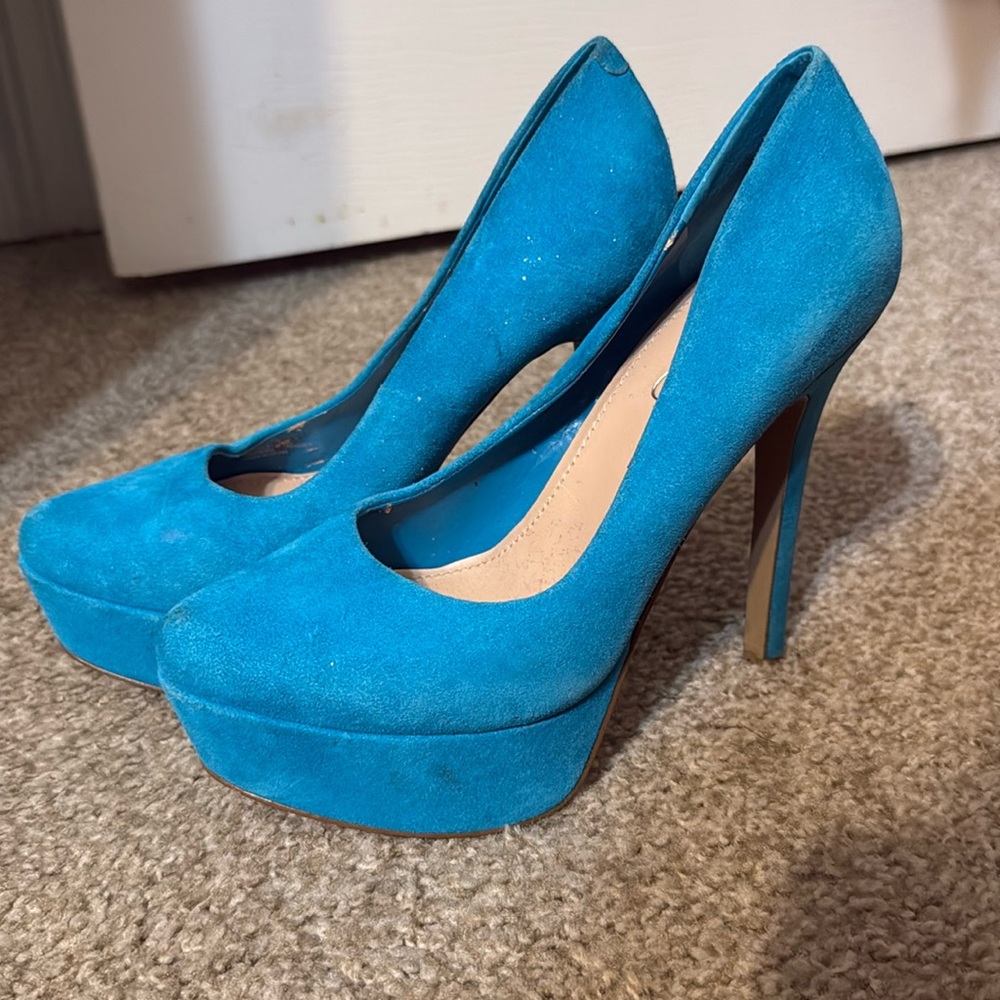 Jessica Simpson Blue Suede Heels